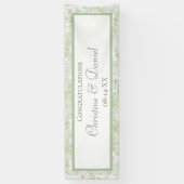 Sage Green White Rose Wedding Banner (Vertikal)