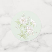 Sage Green White Rose Wedding Konfetti (Klein Vorderseite)