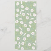 Sage Green White Rose Wedding Menus Menükarte (Rückseite)