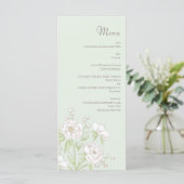 Sage Green White Rose Wedding Menus Menükarte (Stehend Vorderseite)