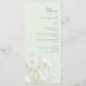 Sage Green White Rose Wedding Menus Menükarte (Vorderseite)