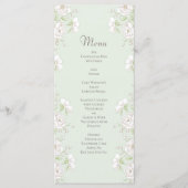 Sage Green White Rose Wedding Menus Menükarte (Vorderseite)