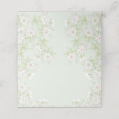 Sage Green White Rose Wedding Platzkarte (Außenseite Aufgefaltet)