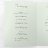 Sage Green White Rose Wedding Programs Dreifach-gefaltete Programmkarte (Innen Erste Seite)