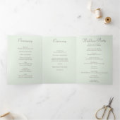 Sage Green White Rose Wedding Programs Dreifach-gefaltete Programmkarte (Innenseite)