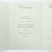 Sage Green White Rose Wedding Programs Dreifach-gefaltete Programmkarte (Innenseite Mitte)
