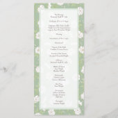 Sage Green White Rose Wedding Programs Menükarte (Rückseite)