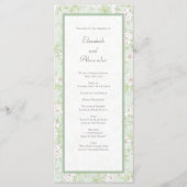 Sage Green White Rose Wedding Programs Menükarte (Vorderseite)