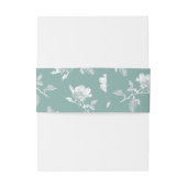 Sage Green White Roses Floral Wedding Einladungsbanderole (Rückseitenbeispiel)