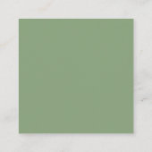 Sage Green White Script QR Code Wedding RSVP Begleitkarte (Rückseite)