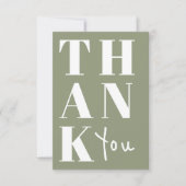 Sage Green White Stilvoll Minimalistische, fette H Dankeskarte (Vorderseite)