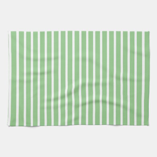 Sage Green White Strip Frühjahr Sommer Custom Gesc Geschirrtuch (Horizontal)