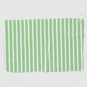 Sage Green White Strip Frühjahr Sommer Custom Gesc Golfhandtuch (Horizontal)