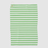 Sage Green White Strip Frühjahr Sommer Custom Gesc Golfhandtuch (Vorderseite)