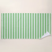 Sage Green White Strip Frühjahr Sommer Custom Nied Strandtuch (Vorderseite)