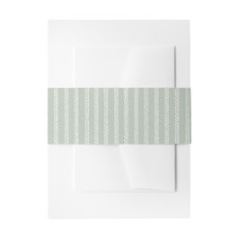 Sage Green & White Stripes Wedding Einladungsbanderole