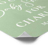 Sage Green White Typografy Baby Dusche Willkommen Poster (Ecke)