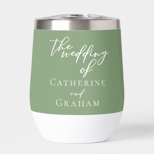 Sage Green White Typografy Custom Wedding (Vorderseite)