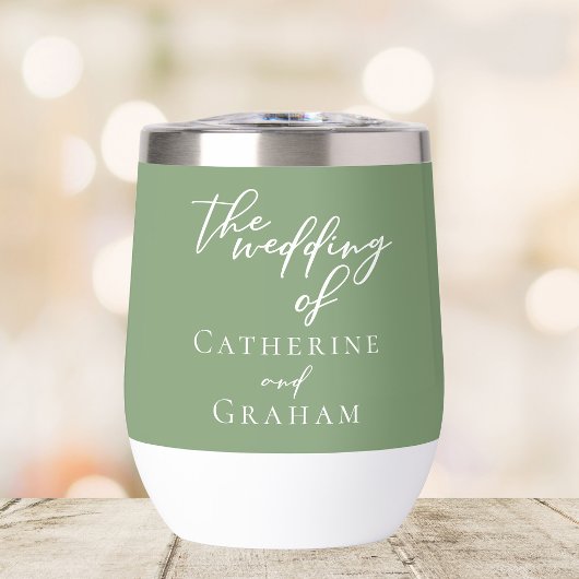 Sage Green White Typografy Custom Wedding