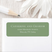 Sage Green White Typografy Wedding Rücksendeadress (Insitu)