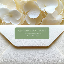 Sage Green White Typografy Wedding Rücksendeadress