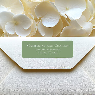 Sage Green White Typografy Wedding Rücksendeadress