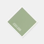 Sage Green White Ultra Modern Wedding Serviette (Ecke)