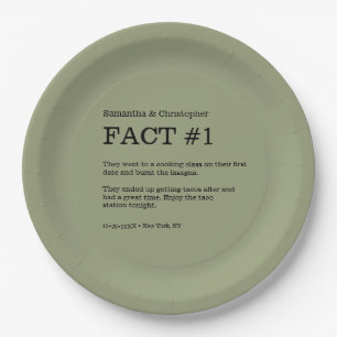 Sage Green White Wedding Fakt Napkins Pappteller