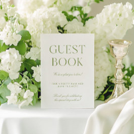 Sage Green & White Wedding Guest Book Sign Einladung