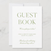 Sage Green & White Wedding Guest Book Sign Einladung (Vorderseite)