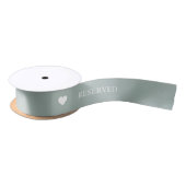 Sage Green & White wedding Reserved Satinband (Spule)