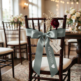 Sage Green & White wedding Reserved Satinband
