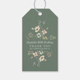 Sage Green Wildblume 80. Geburtstag Vielen Dank Geschenkanhänger