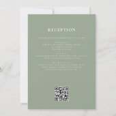 Sage Green Wildblume All in One QR Code Wedding Einladung (Rückseite)
