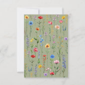 Sage Green Wildblume Baby in Bloom Danke Karte (Rückseite)