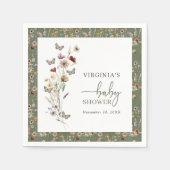 Sage Green Wildblume Babydusche Serviette (Vorderseite)