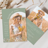 Sage Green Wildblume Bloom Graduation Party Einladung
