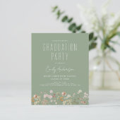 Sage Green Wildblume Bloom Graduation Party Foto (Stehend Vorderseite)