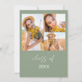 Sage Green Wildblume Bloom Graduation Party Foto Einladung (Rückseite)