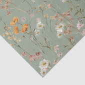 Sage Green Wildblume Boho Bloom Garden Boho Seidenpapier (Detail)