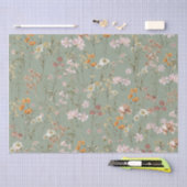 Sage Green Wildblume Boho Bloom Garden Boho Seidenpapier (Handwerk)