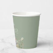 Sage Green Wildblume Boho Brautparty in Bloom Pappbecher (Links)