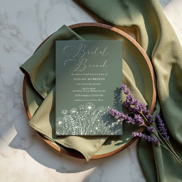 Sage Green Wildblume Boho Bridal Brunch Dusche Einladung