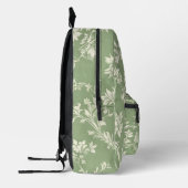 Sage Green Wildblume Boho Elegante Frühlingsflora Bedruckter Rucksack (Links)