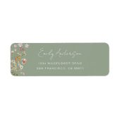 Sage Green Wildblume Boho Garden Rücksendeadresse (Vorne)