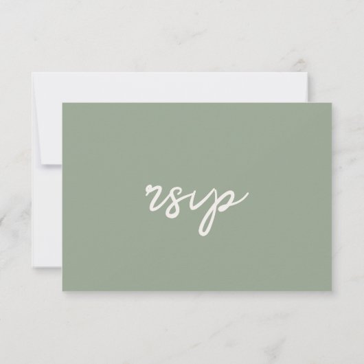 Sage Green Wildblume Boho Wedding RSVP Card (Rückseite)