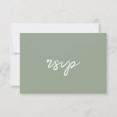 Sage Green Wildblume Boho Wedding RSVP Card Karte (Rückseite)