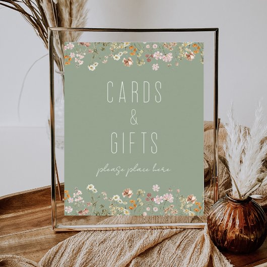 Sage Green Wildblume Brautparty Cards Geschenke Poster