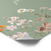 Sage Green Wildblume Brautparty Cards Geschenke Poster (Ecke)