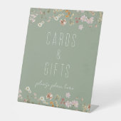 Sage Green Wildblume Brautparty Cards Geschenke Sockelschild (Vorderseite)